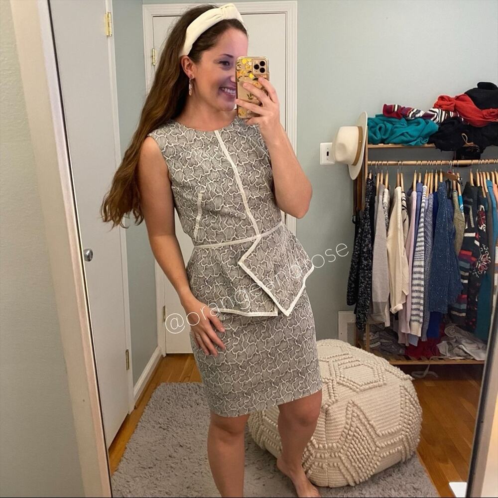 Lela Rose Gray Sheath Dress 4 - Picture 7 of 13